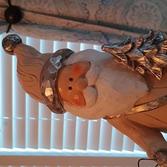 16" Large Christmas Holiday Santa Figurine With Light Up Lantern - Picture 3 of 13